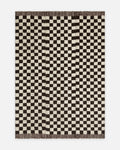 Casablanca 100% Wool Handcrafted Loop Pile Rug ESPRESSO CHECK