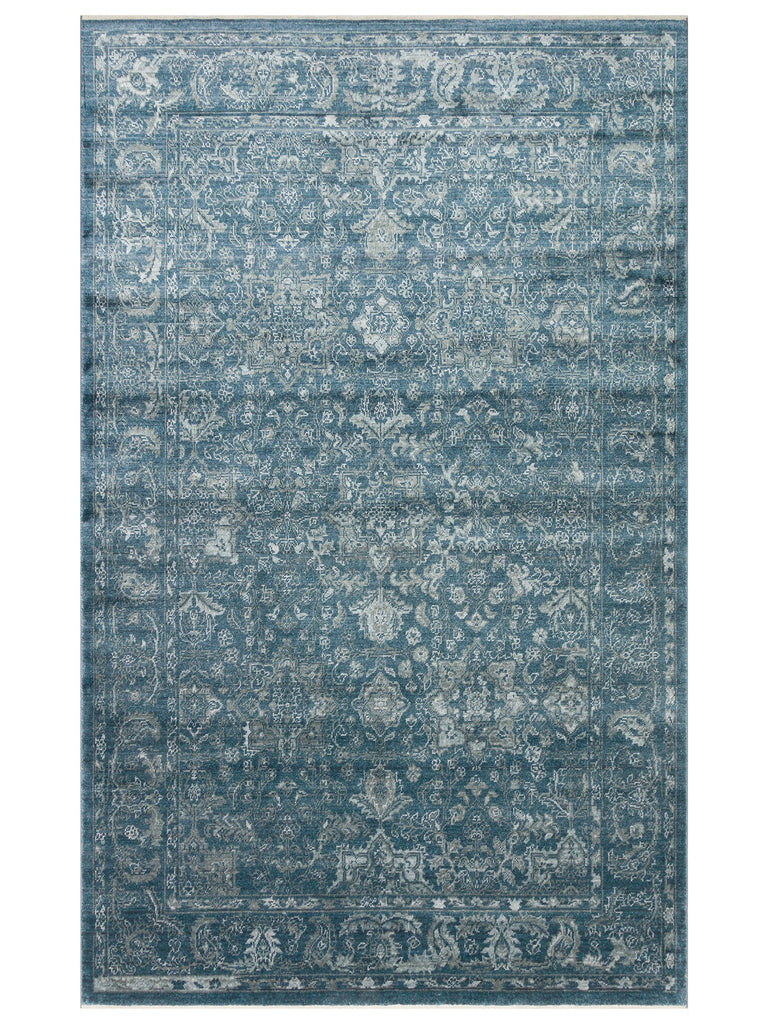 Çırağan 100% Natural Special Shiny Handmade TENCEL™ Uşak Rug Produced on Special Looms 02 NVY