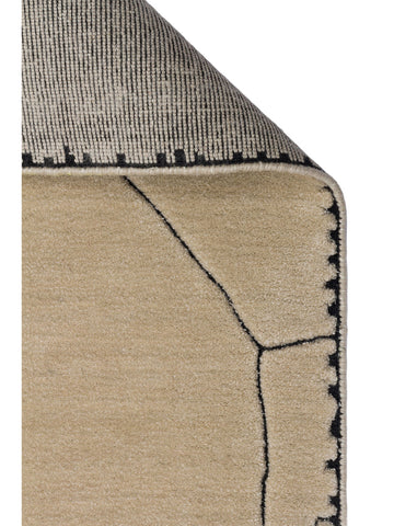 Tapis tissé à la main en mélange de laine, rayonne et polyester série Dakar BEIGE