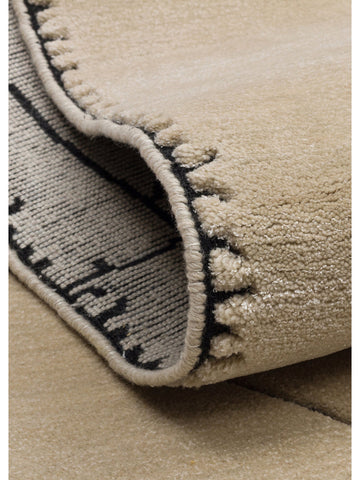 Tapis tissé à la main en mélange de laine, rayonne et polyester série Dakar BEIGE