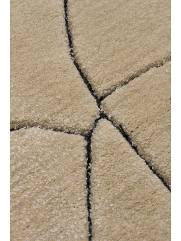 Tapis tissé à la main en mélange de laine, rayonne et polyester série Dakar BEIGE
