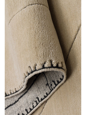 Tapis tissé à la main en mélange de laine, rayonne et polyester série Dakar BEIGE