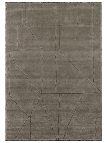 Tapis tissé à la main en mélange de laine, rayonne et polyester série Dakar GREY