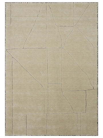 Tapis tissé à la main en mélange de laine, rayonne et polyester série Dakar IVORY