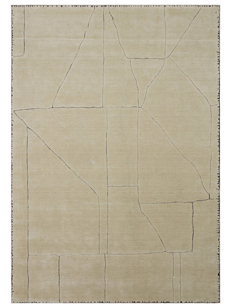 Dakar Series Wool Rayon and Polyester Blend Handwoven Rug IVORY