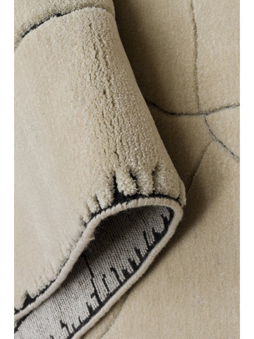 Tapis tissé à la main en mélange de laine, rayonne et polyester série Dakar IVORY