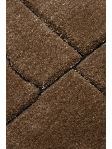 Tapis tissé à la main en mélange de laine, rayonne et polyester série Dakar TAUPE