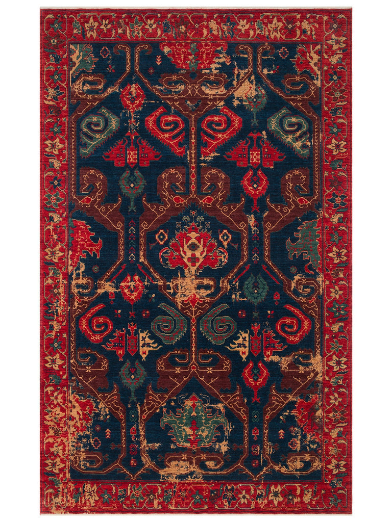 Göbeklitepe Series Handmade Black Loom Rug Made with 100% New Zealand Wool Featuring Anatolian Motifs 05REDV