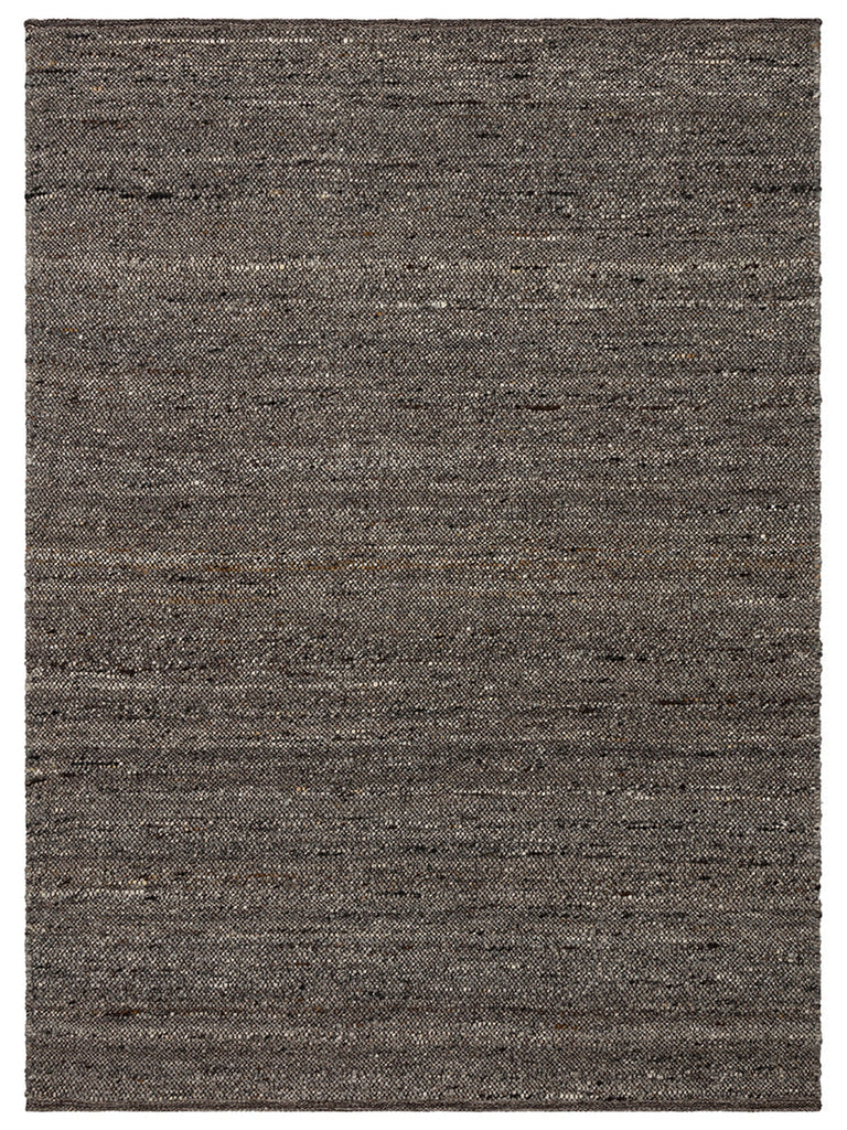 Tapis fait main en mélange de laine, polyester et coton de la série Jakarta ANTHRACITE
