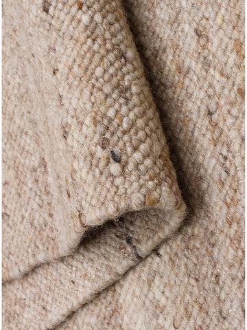 Tapis tissé à la main en mélange de laine, polyester et coton série Jakarta BEIGE
