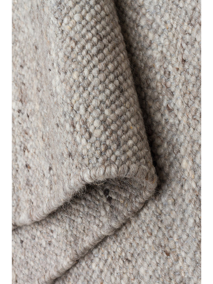 Tapis fait main en mélange de laine, polyester et coton de la série Jakarta ARGENT