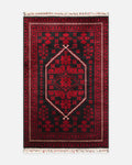 Kabil Afghan Pattern Handcrafted on Special Looms TENCEL™ Uşak Carpet 956 BLUE