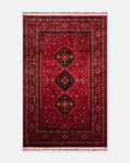 Kabil Afghan Pattern Handcrafted on Special Looms TENCEL™ Uşak Carpet 961 RED