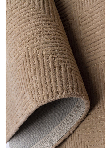 Tapis tissé à la main en mélange de laine et coton série Milano BEIGE
