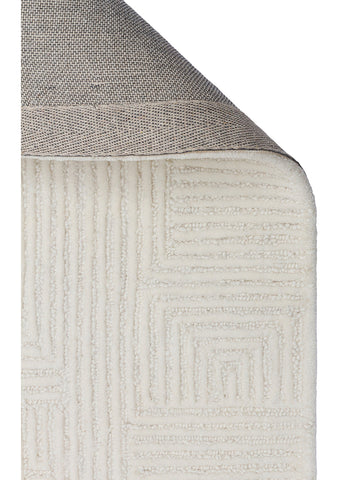 Tapis tissé à la main en mélange de laine et coton série Milano IVORY