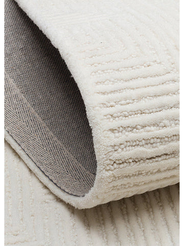 Tapis tissé à la main en mélange de laine et coton série Milano IVORY