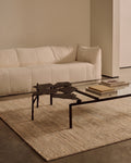 Helsinki Serie 100% natürliche Wolle und Viskose handgewebter moderner skandinavischer Wohnzimmer Sitzbereich Teppich BEIGE