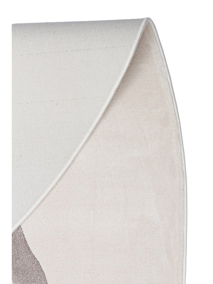 Monza Art Geometric Pattern High Quality Dense Weave Shiny Modern Living Room Rug 06 CREAM GREY