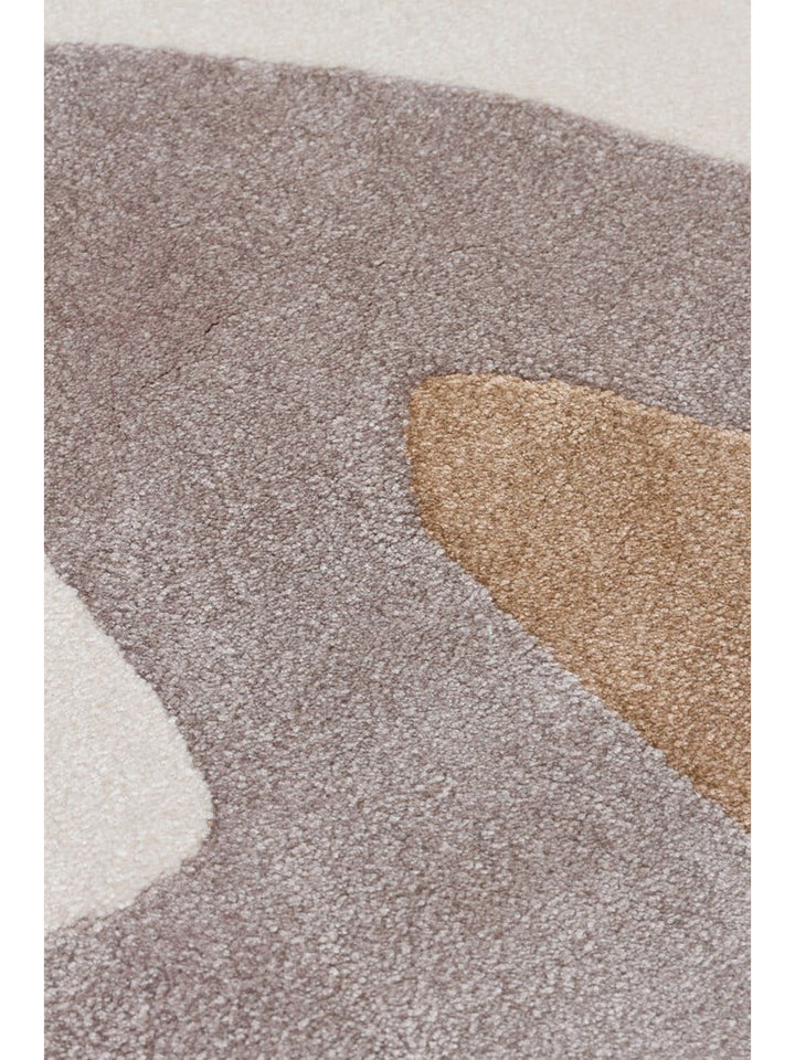 Monza Art Geometric Pattern High Quality Dense Weave Shiny Modern Living Room Rug 06 CREAM GREY