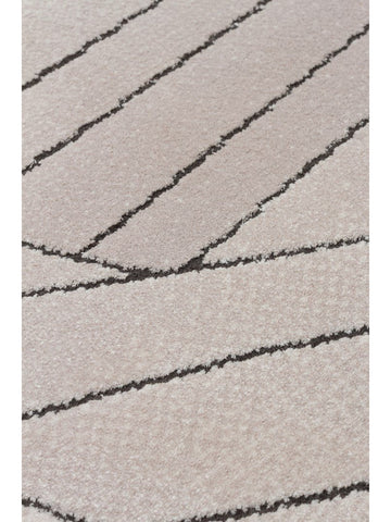 Monza Art Geometrisch Gemusterter Hochwertiger Dicht Gewebter Glänzender Moderner Wohnzimmer Teppich 07 CREAM GREY