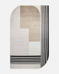Monza Geometric Pattern High Quality Dense Weave Shiny Modern Living Room Carpet 05 CREAM GOLD