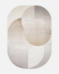 Monza Geometric Pattern High Quality Dense Weave Shiny Modern Living Room Carpet 06 CREAM GOLD