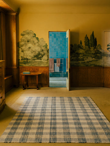 Oasis %100 Yün El Emeği ile Üretilen Kilim STONE BLUE oda görünümü