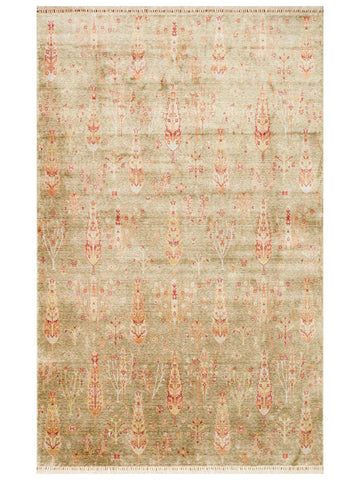 Oushak Carnaval 100% Natural Easy to Clean Handcrafted TENCEL™ Modern Uşak Carpet 08 GREEN AUTUMN