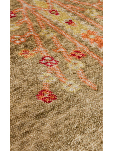 Oushak Carnaval 100% Natural Easy to Clean Handcrafted TENCEL™ Modern Uşak Carpet 08 GREEN AUTUMN