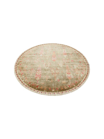 Oushak Carnaval 100% Natural Easy to Clean Handcrafted TENCEL™ Modern Uşak Carpet 08 GREEN AUTUMN Q