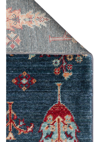 Oushak Carnaval 100% Natural Easy to Clean Handcrafted TENCEL™ Modern Uşak Rug 08 NAVY TURQUOISE