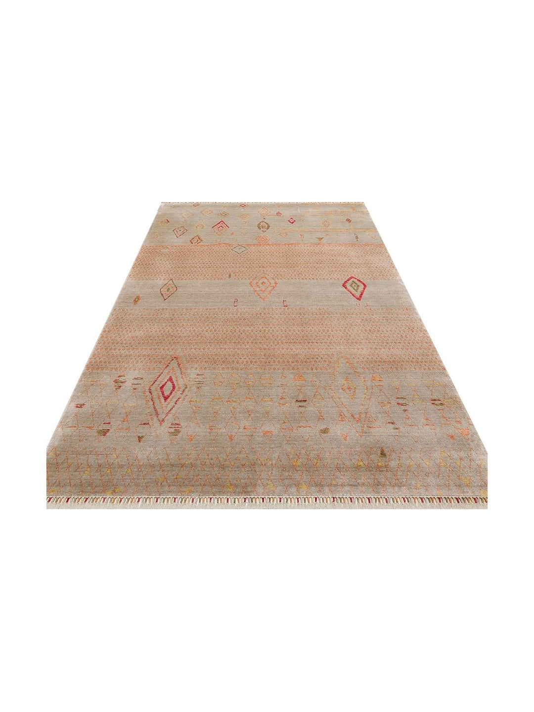 Oushak Carnaval 100% Natural Easy to Clean Handmade TENCEL™ Modern Uşak Carpet 15 BEIGE AUTUMN