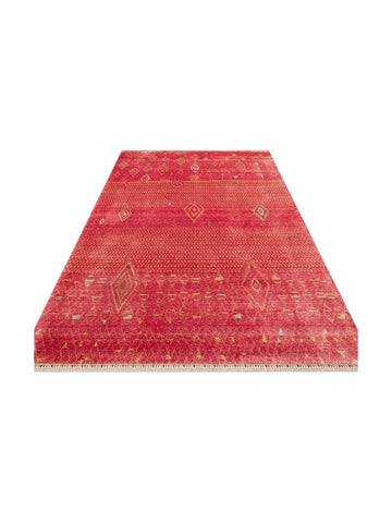 Oushak Carnaval 100% Natural Easy to Clean Handmade TENCEL™ Modern Uşak Carpet ZR 15 RED AUTUMN