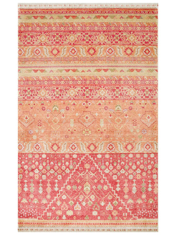 Oushak Carnaval 100 % natürlich Leicht zu reinigen Handgefertigt TENCEL™ Moderner Uşak-Teppich 17 RED AUTUMN