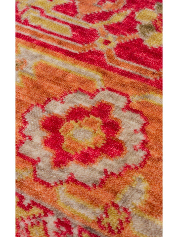 Oushak Carnaval 100 % natürlich Leicht zu reinigen Handgefertigt TENCEL™ Moderner Uşak-Teppich 17 RED AUTUMN