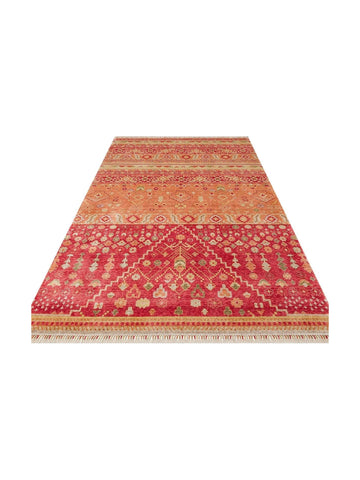Oushak Carnaval 100 % natürlich Leicht zu reinigen Handgefertigt TENCEL™ Moderner Uşak-Teppich 17 RED AUTUMN