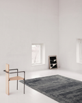 Tapis Palette série 100% laine naturelle, viscose, coton fait main style scandinave pour salon, séjour NOIR