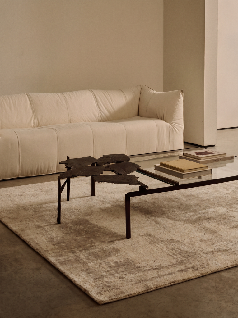 Palette Serie 100% Naturwolle, Viskose, Baumwolle Handgewebter Skandinavischer Teppich für Wohnzimmer, Salon NATBEG