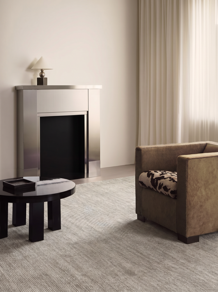 Portofino Series 100% Natural Viscose Wool Cotton Handwoven Modern Living Room Carpet SILVER
