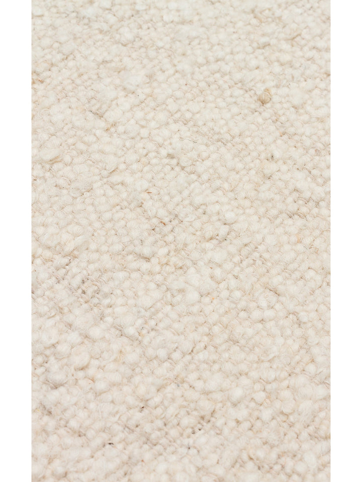 Urumchi %100 Naturel Yün Jüt Karışımı Oturma Odası Salon Koridor Mutfak El Dokuma Halı 01KREMNATURAL - Carpetdocia