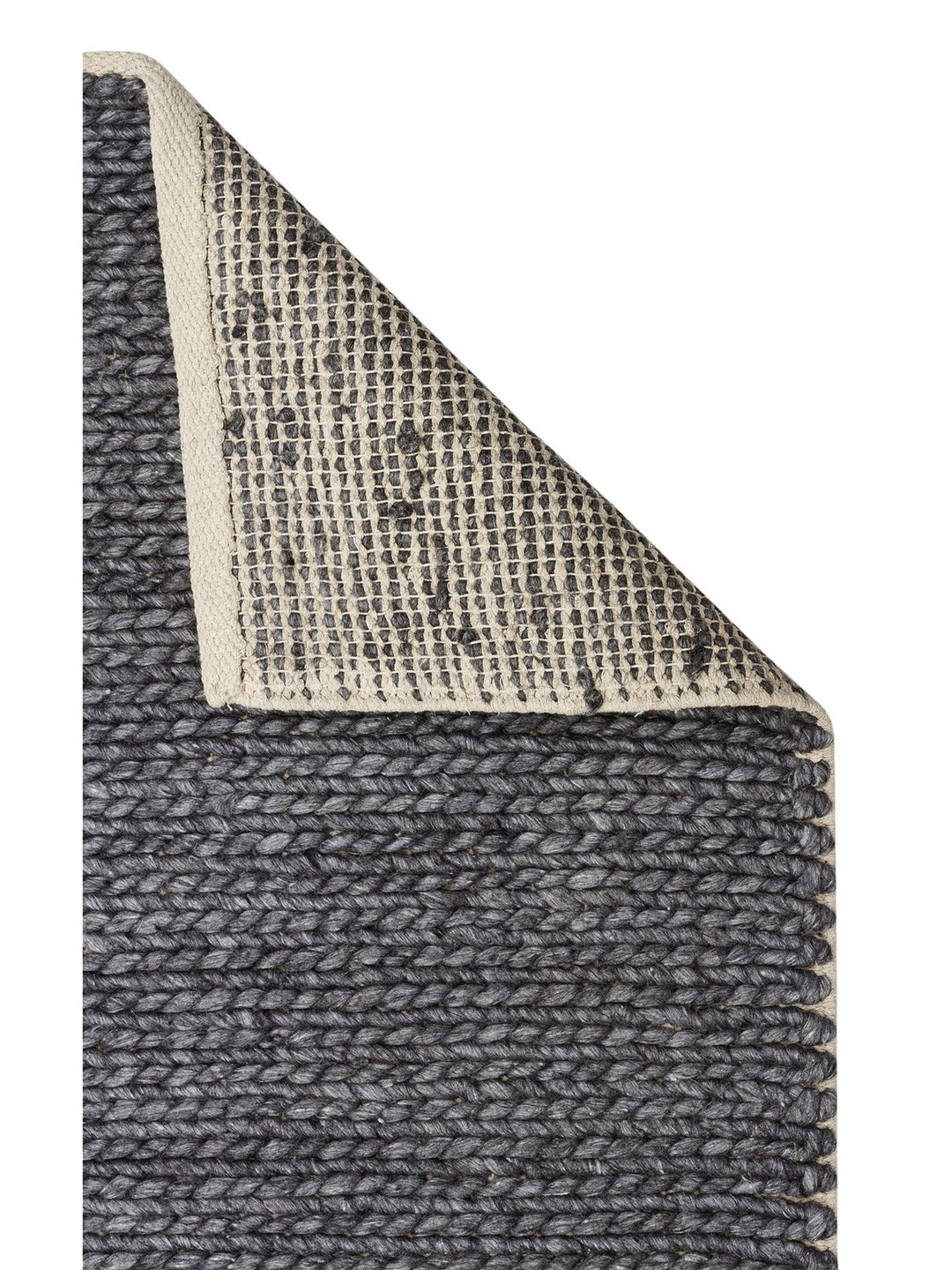 Woolstar %100 Naturel Kazak Desenli Salon Oturma Odası Koridor Antre El Dokuma Örgü Halı ANTRASIT - Carpetdocia