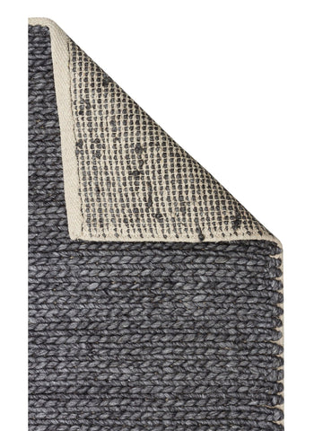Woolstar %100 Naturel Kazak Desenli Salon Oturma Odası Koridor Antre El Dokuma Örgü Halı ANTRASIT - Carpetdocia